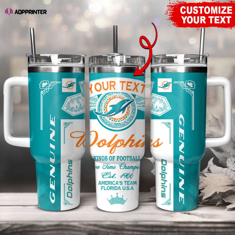 Miami Dolphins NFL Kings Of Football Custom Your Text Stanley Tumbler 40Oz Gift for Fans