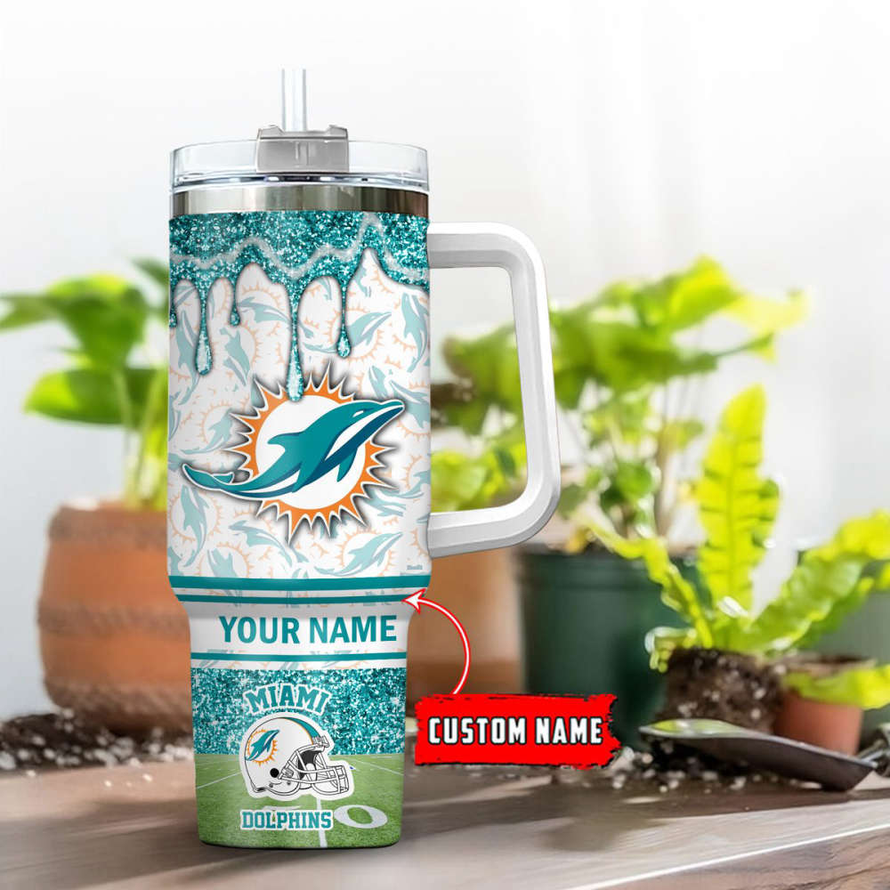 Miami Dolphins NFL Personalized Stanley Tumbler 40oz Gift for Fans