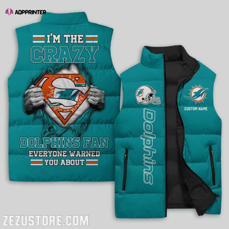 Miami Dolphins NFL Sleeveless Puffer Jacket Custom For Fans Gifts