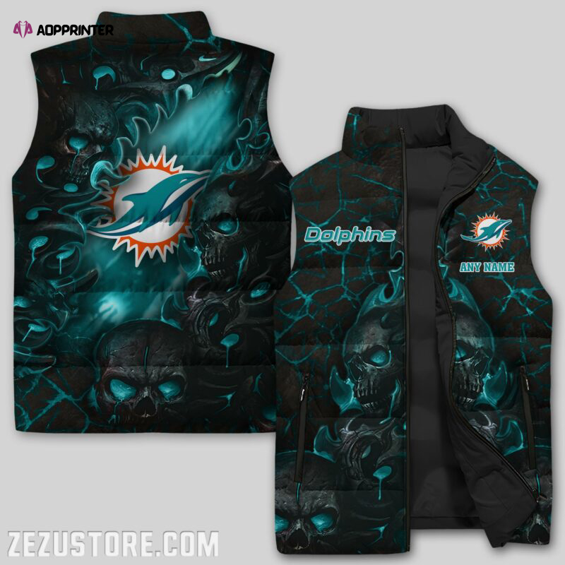 Miami Dolphins NFL Sleeveless Puffer Jacket Custom For Fans Gifts