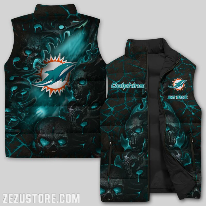 Miami Dolphins NFL Sleeveless Puffer Jacket Custom For Fans Gifts