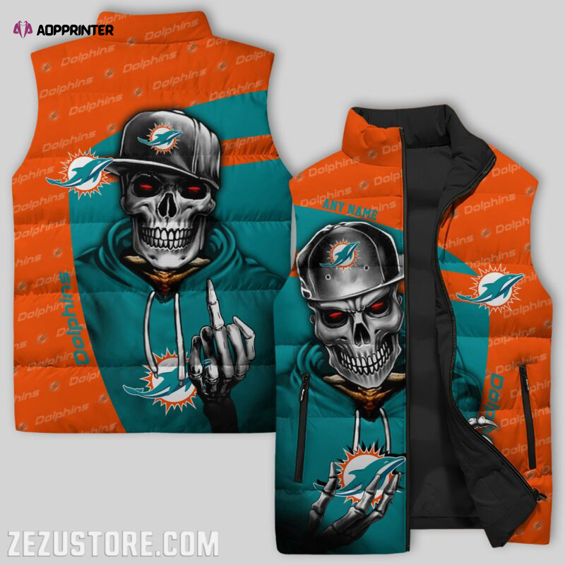 Miami Dolphins NFL Sleeveless Puffer Jacket Custom For Fans Gifts