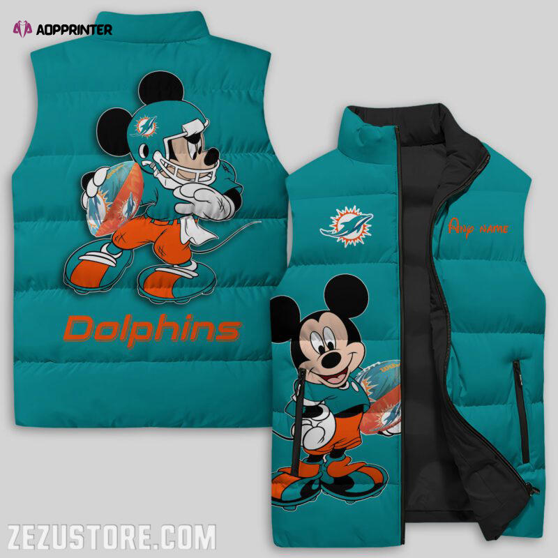 Miami Dolphins NFL Sleeveless Puffer Jacket Custom For Fans Gifts