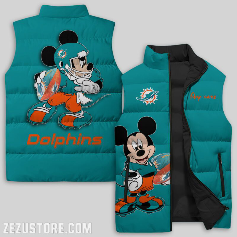 Miami Dolphins NFL Sleeveless Puffer Jacket Custom For Fans Gifts