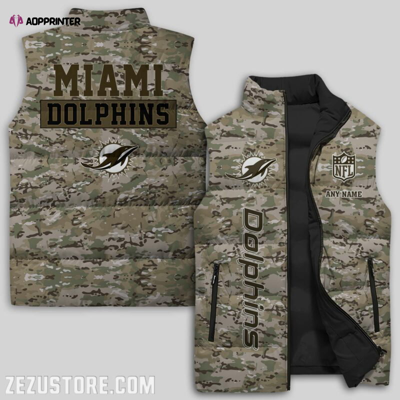 Miami Dolphins NFL Sleeveless Puffer Jacket Custom For Fans Gifts