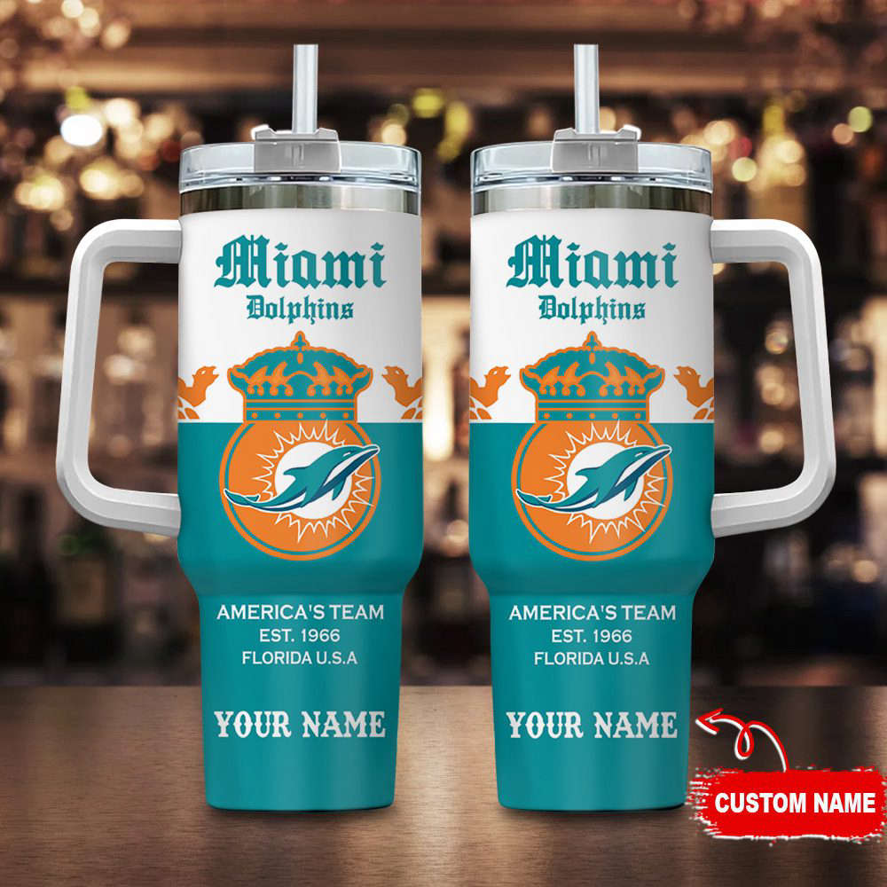 Miami Dolphins Personalized NFL Corona Extra 40oz Stanley Tumbler Gift for Fans