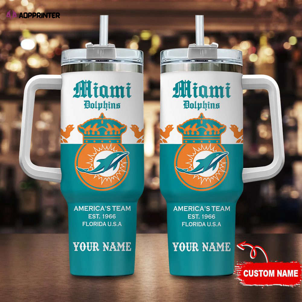 Miami Dolphins Personalized NFL Corona Extra 40oz Stanley Tumbler Gift for Fans