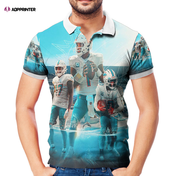 Miami Dolphins Players5 3D Gift for Fans Polo Shirt