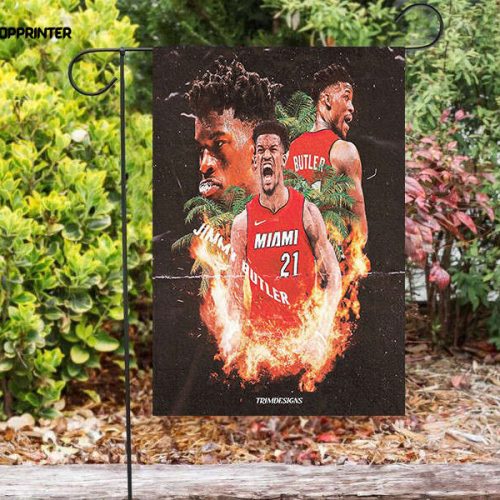 Miami Heat Jimmy Butler8 Double Sided Printing   Garden Flag Home Decor Gifts