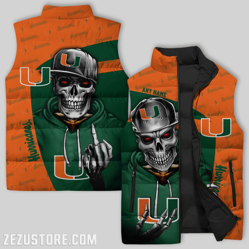 Miami Hurricanes NCAA Sleeveless Puffer Jacket Custom For Fans Gifts