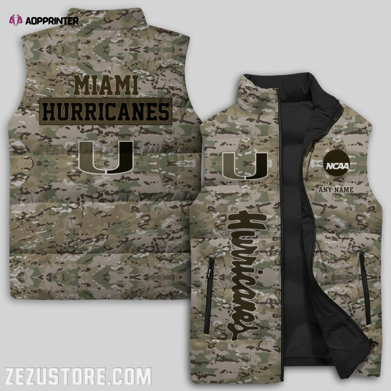 Miami Hurricanes NCAA Sleeveless Puffer Jacket Custom For Fans Gifts