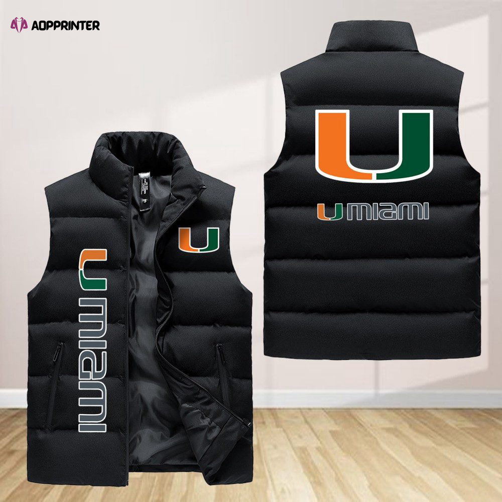 Miami Hurricanes Sleeveless Puffer Jacket Custom For Fans Gifts