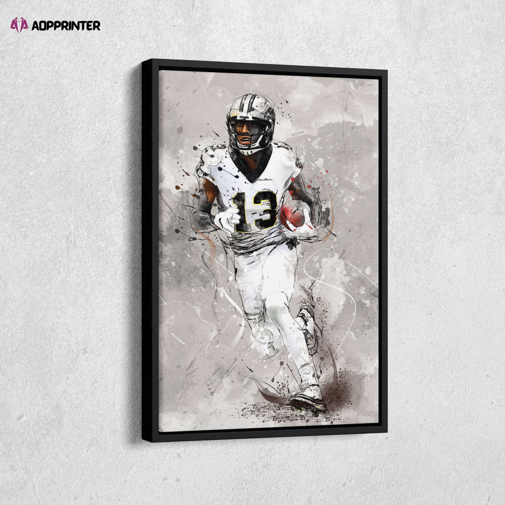 Michael Thomas Poster New Orleans Saints NFL Canvas Wall Art Home Decor Framed Poster Man Cave Gift