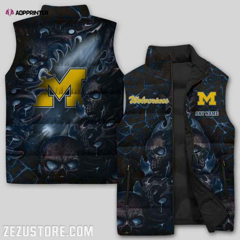 Michigan Wolverines NCAA Sleeveless Puffer Jacket Custom For Fans Gifts