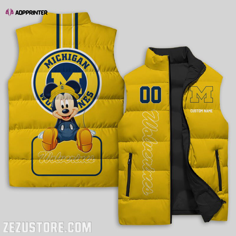 Michigan Wolverines NCAA Sleeveless Puffer Jacket Custom For Fans Gifts