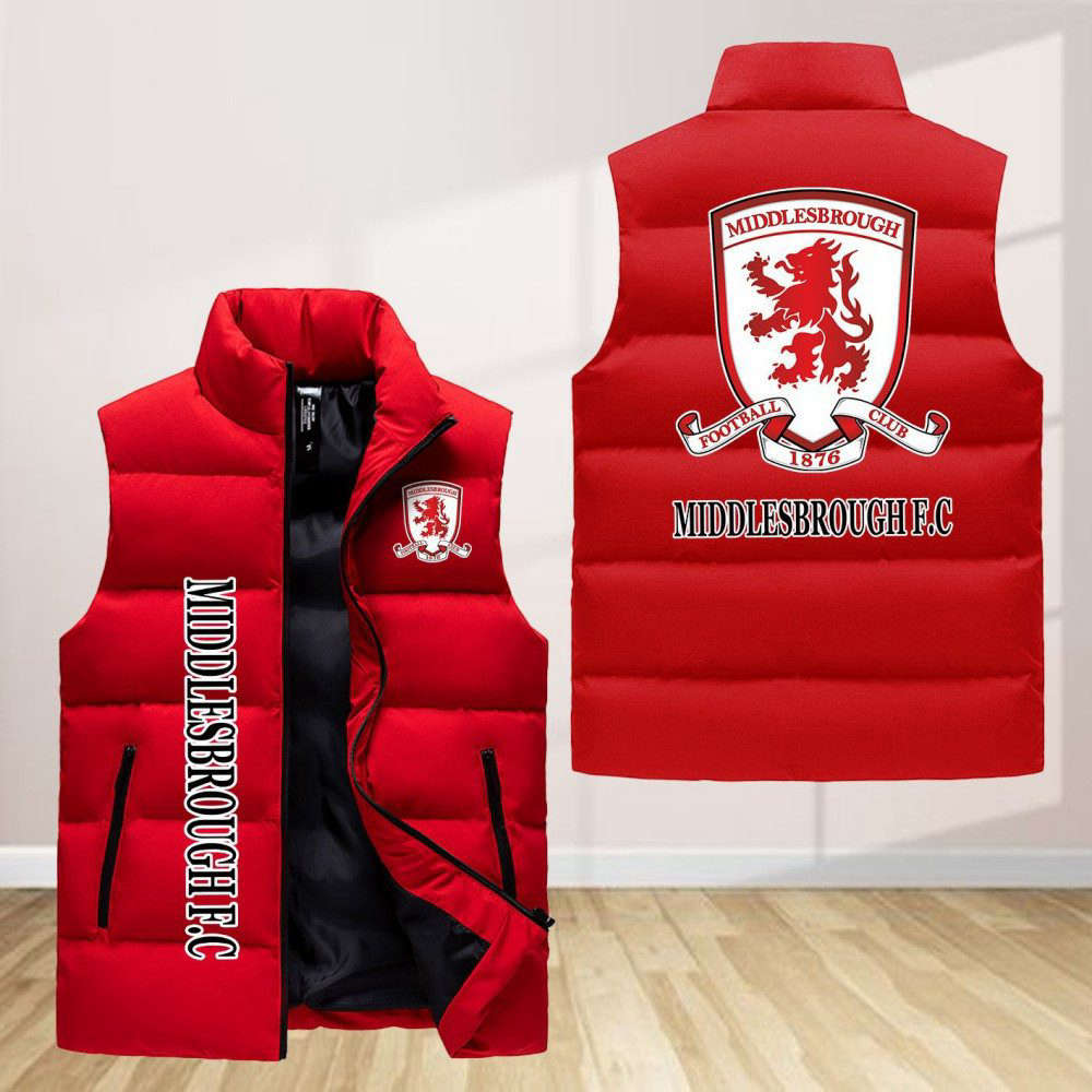 Middlesbrough F.C Sleeveless Puffer Jacket Custom For Fans Gifts