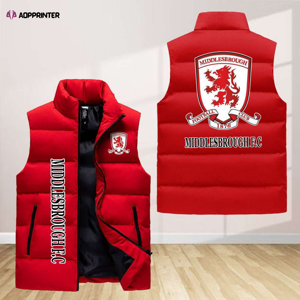 Middlesbrough F.C Sleeveless Puffer Jacket Custom For Fans Gifts