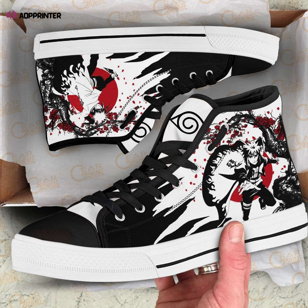 Minato Namikaze High Top Shoes Custom Naruto Anime Japan Style For Fans