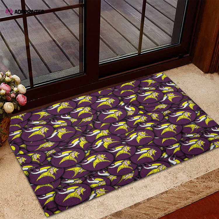 Minnesota Vikings Emblem v9 Foldable Doormat Indoor Outdoor Welcome Mat Home Decor