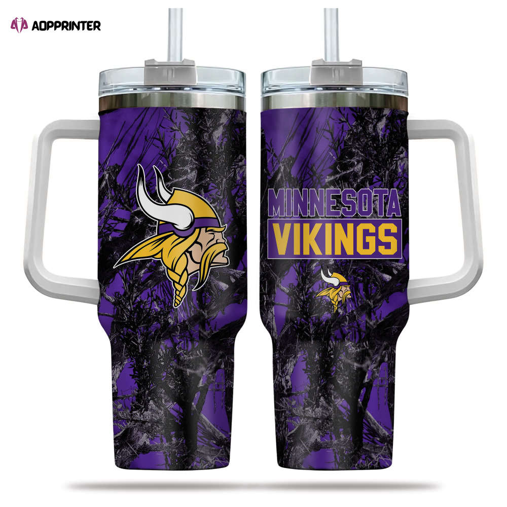 Minnesota Vikings NFL Hunting Personalized Stanley Tumbler 40oz Gift for Fans