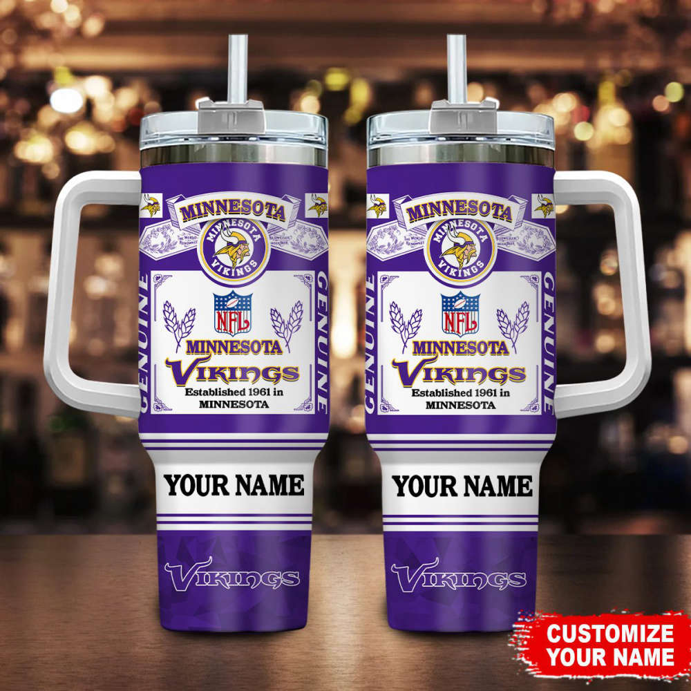 Minnesota Vikings NFL Super Bowl Champs Pride Personalized Stanley Tumbler 40Oz Gift for Fans
