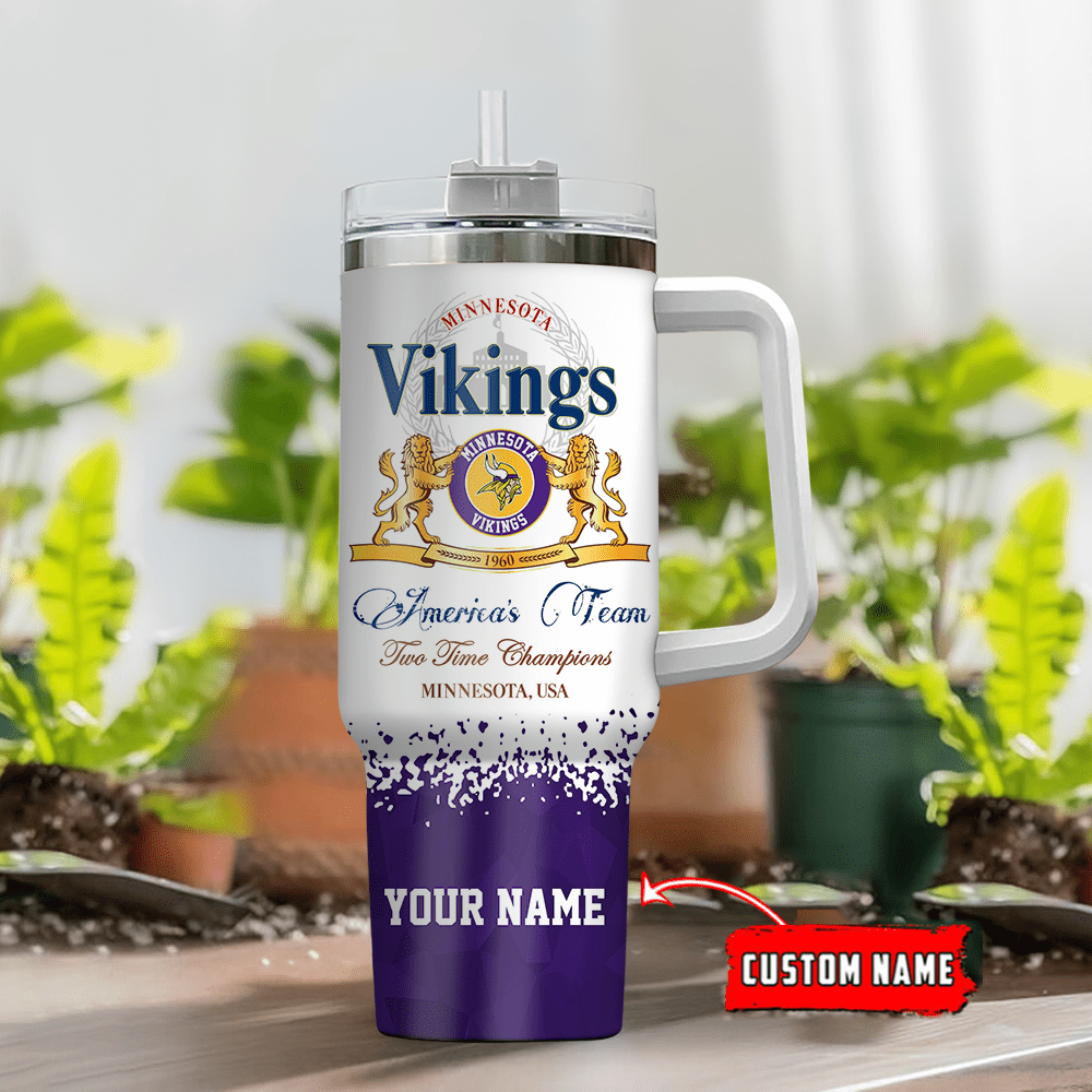 Minnesota Vikings Personalized NFL Champions Modelo 40oz Stanley Tumbler Gift for Fans