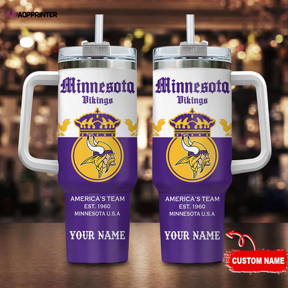 Minnesota Vikings Personalized NFL Corona Extra 40oz Stanley Tumbler Gift for Fans