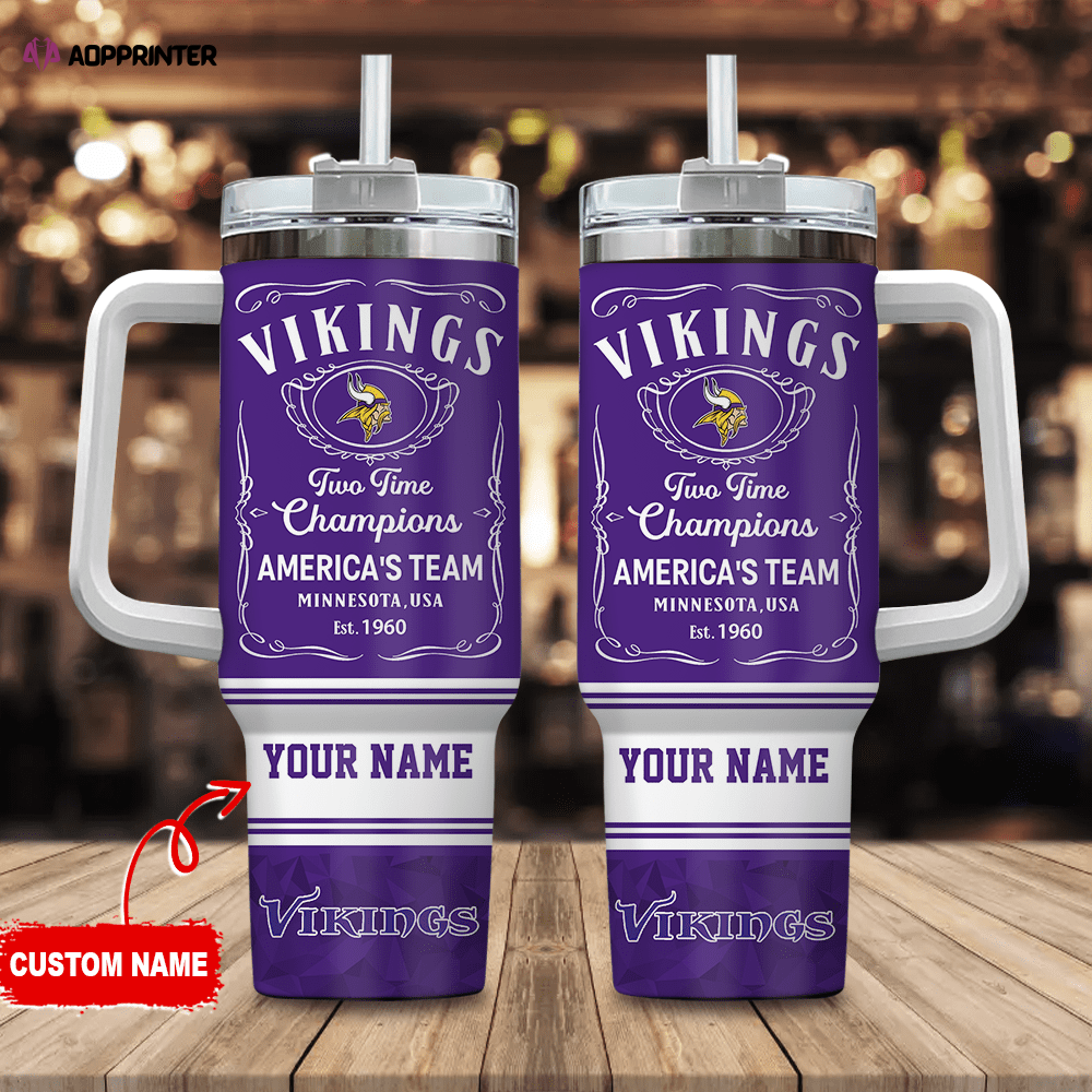 Minnesota Vikings Personalized NFL Jack Daniel’s 40oz Stanley Tumbler Gift for Fans