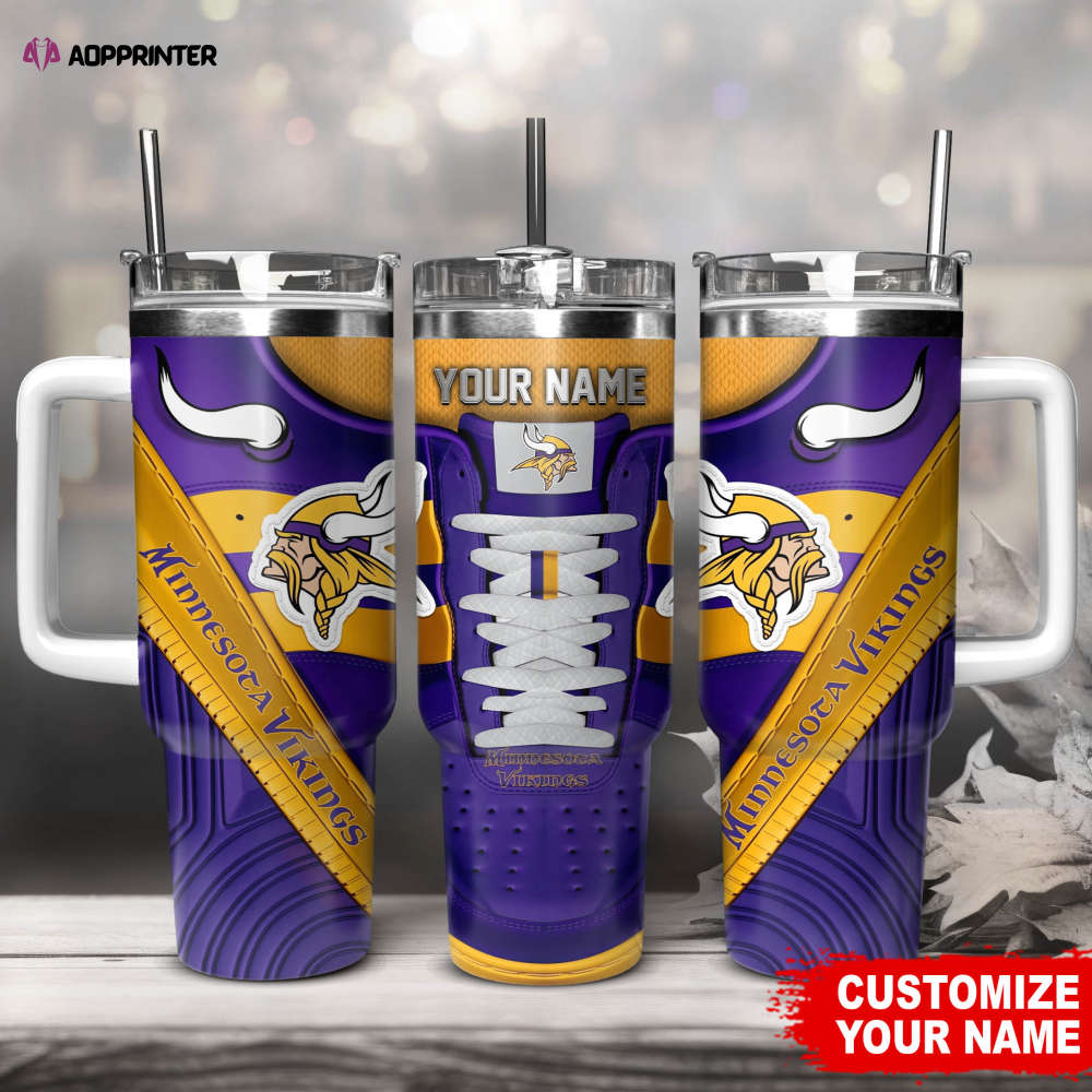 Minnesota Vikings Sneaker NFL Personalized Stanley Tumbler 40Oz Gift for Fans