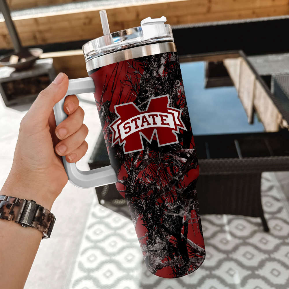 Mississippi State Bulldogs NCAA Hunting Personalized Stanley Tumbler 40oz Gift for Fans