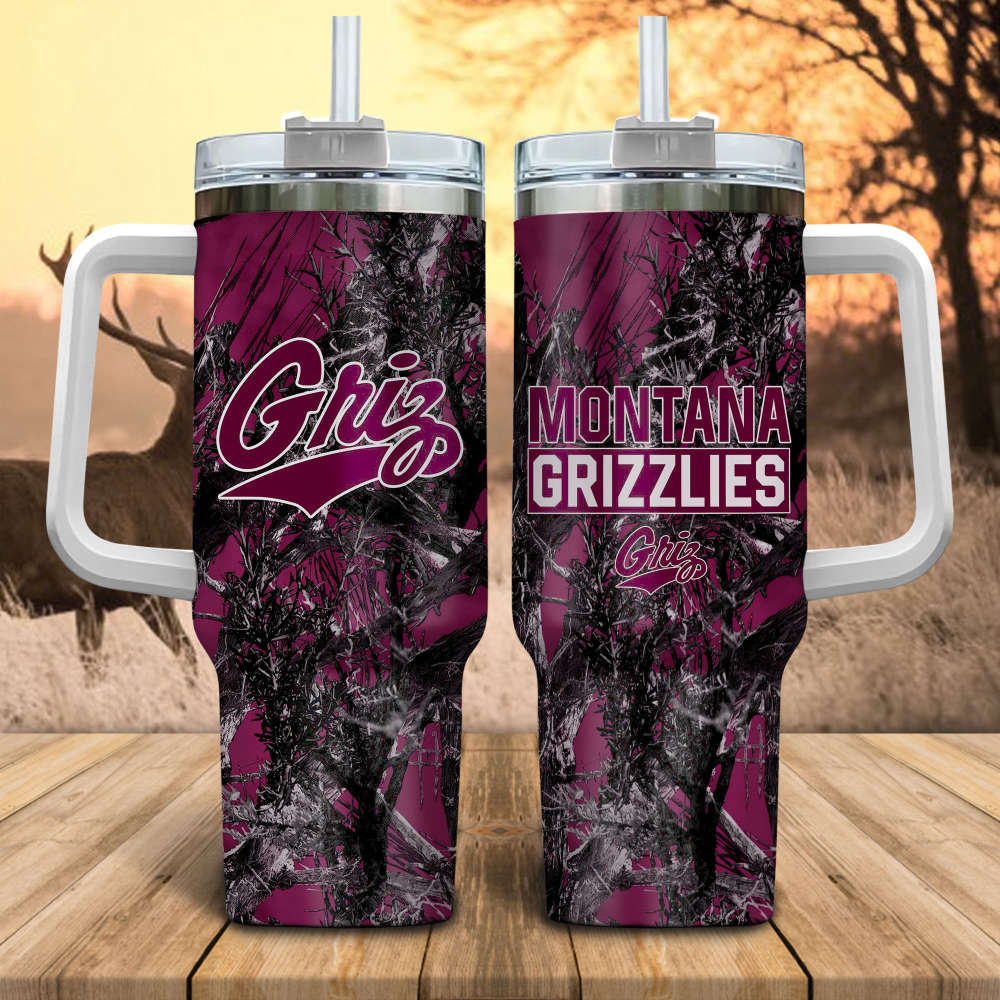 Montana Grizzlies NCAA Hunting Personalized Stanley Tumbler 40oz Gift for Fans