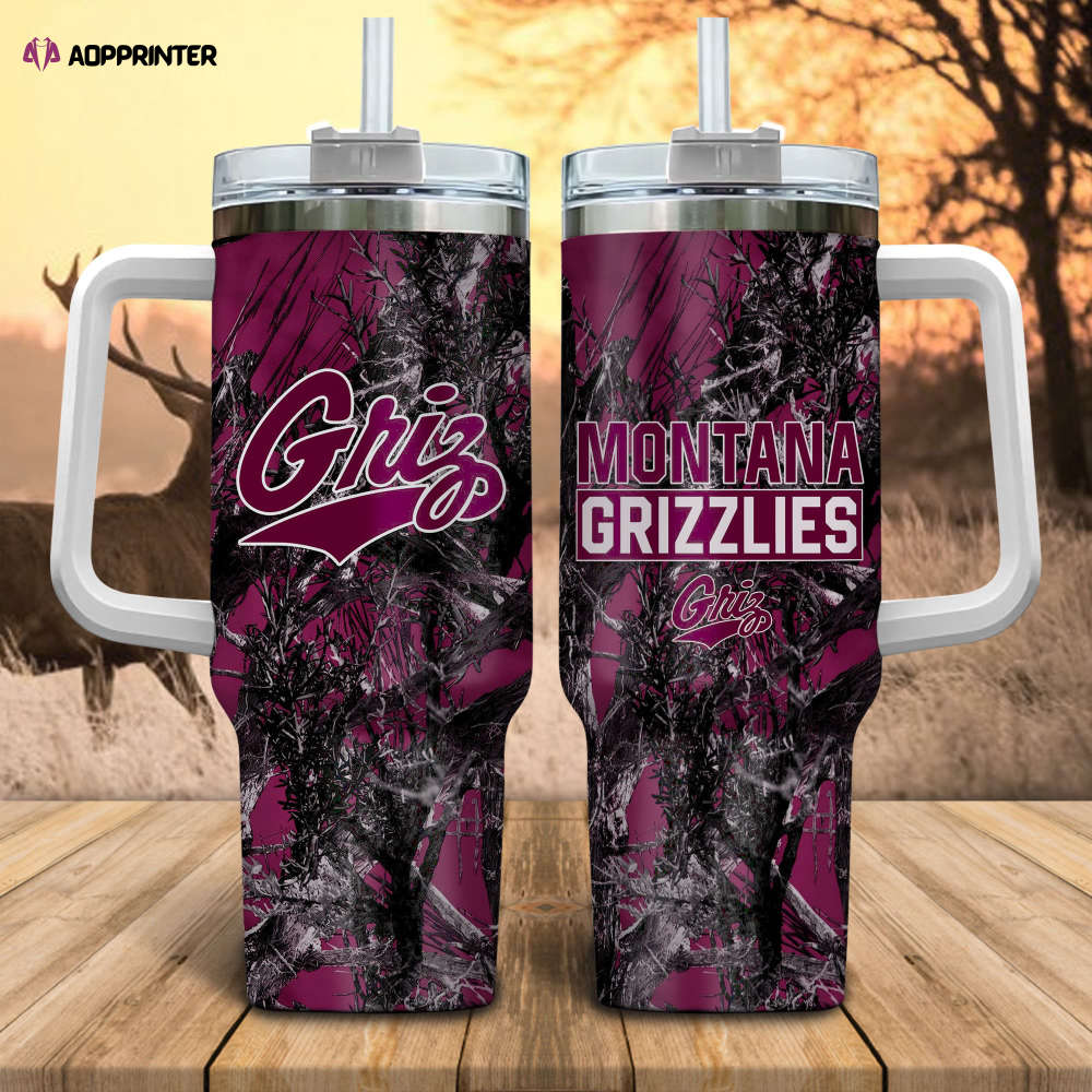 Montana Grizzlies NCAA Hunting Personalized Stanley Tumbler 40oz Gift for Fans