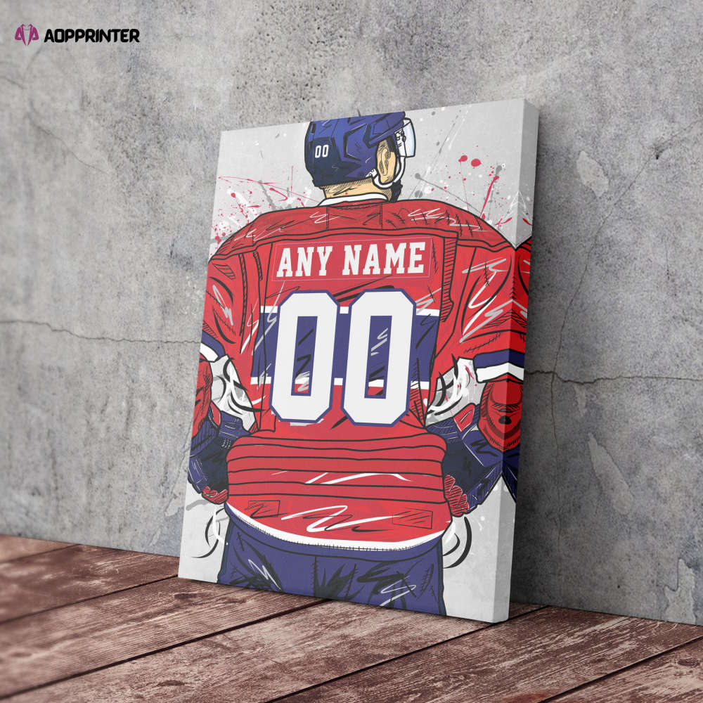 Montreal Canadiens Jersey NHL Personalized Jersey Custom Name and Number Canvas Wall Art Home Decor