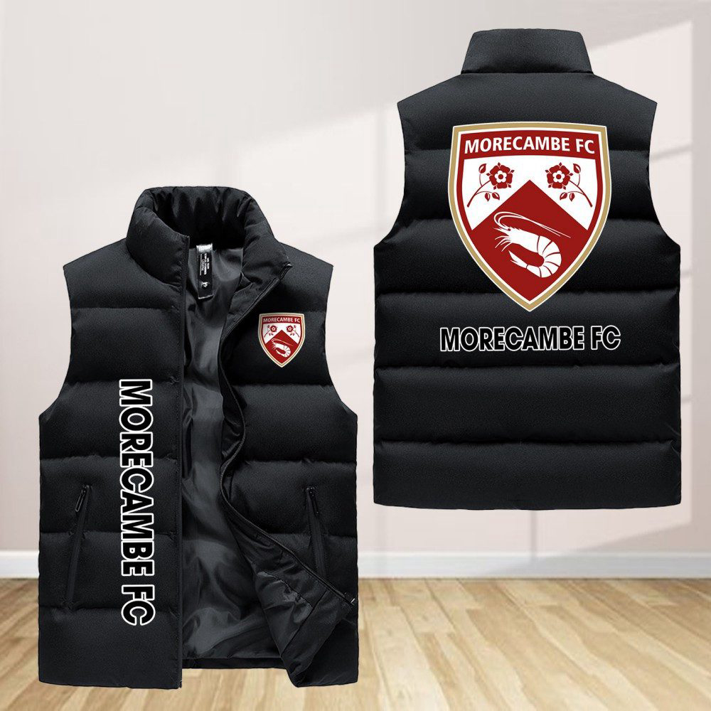 Morecambe F.C Sleeveless Puffer Jacket Custom For Fans Gifts