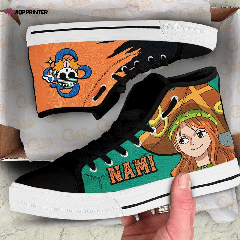 Nami Emblem Custom Canvas High Top Shoes For Fans One Piece Anime