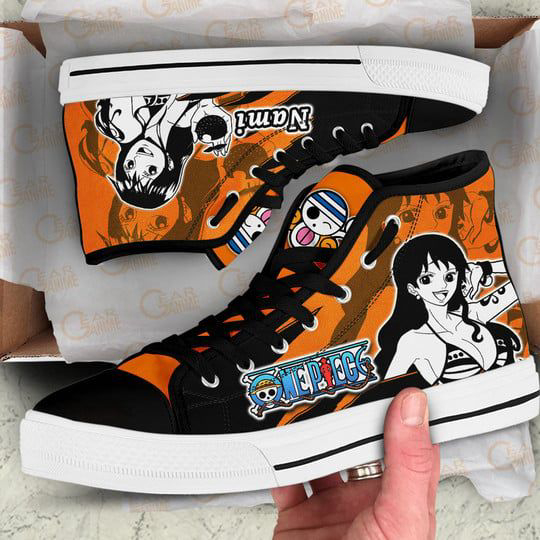 Nami High Top Shoes Mix Manga For Fans One Piece Anime