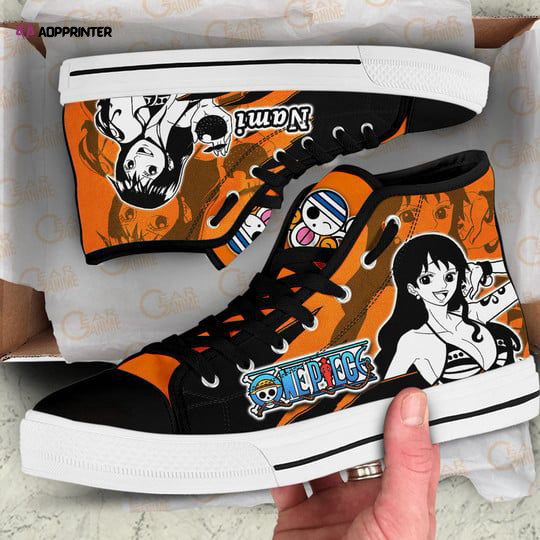 Nami High Top Shoes Mix Manga For Fans One Piece Anime