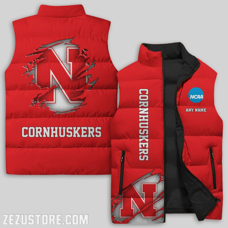 Nebraska Cornhuskers NCAA Sleeveless Puffer Jacket Custom For Fans Gifts