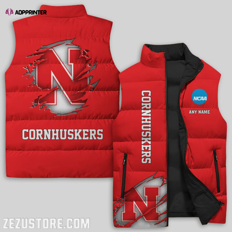 Nebraska Cornhuskers NCAA Sleeveless Puffer Jacket Custom For Fans Gifts