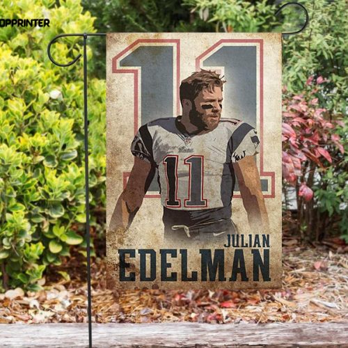 New England Patriots Julian Edelman8 Double Sided Printing   Garden Flag Home Decor Gifts