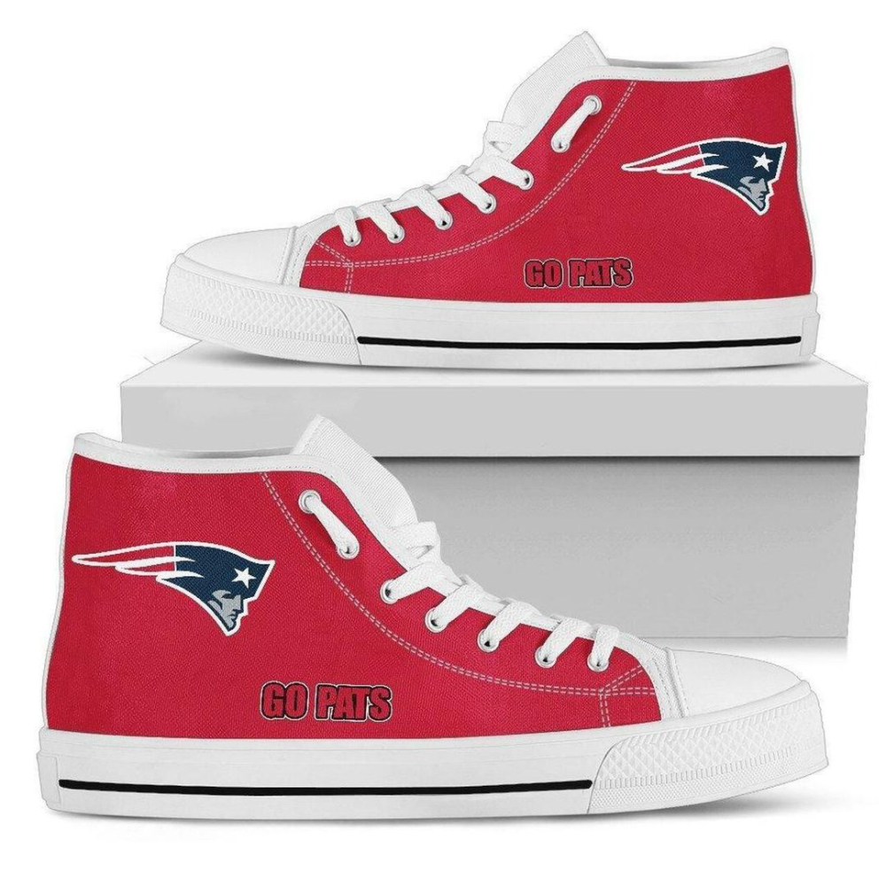 New England Patriots Nfl Football Go Pats Custom Canvas High Top Shoes