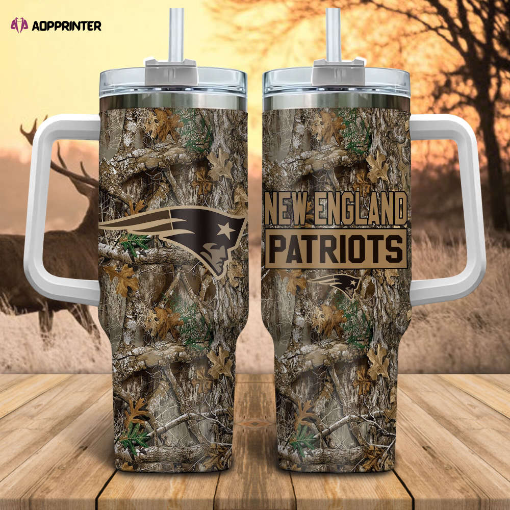 New England Patriots NFL Hunting Tumbler Stanley Tumbler 40oz Gift for Fans