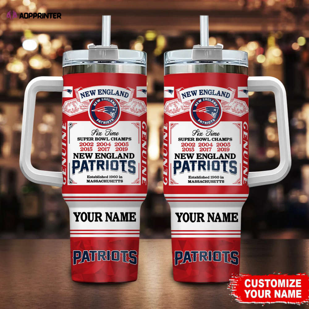 New England Patriots NFL Super Bowl Champs Pride Personalized Stanley Tumbler 40Oz Gift for Fans