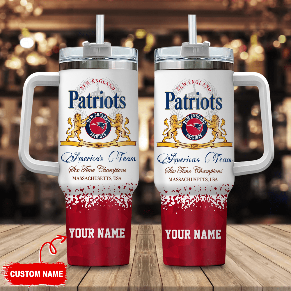 New England Patriots Personalized NFL Champions Modelo 40oz Stanley Tumbler Gift for Fans