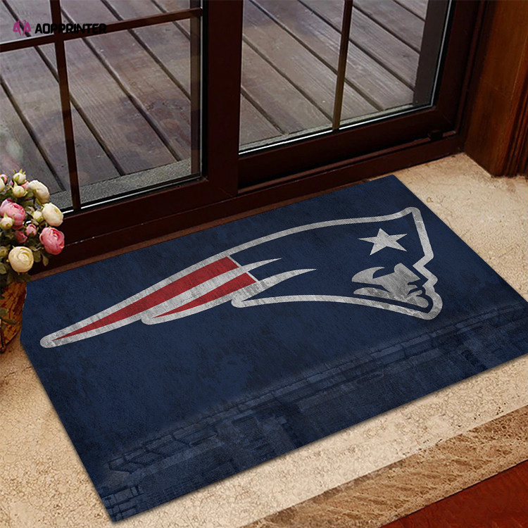 New England Patriots Stadium Blue Foldable Doormat Indoor Outdoor Welcome Mat Home Decor
