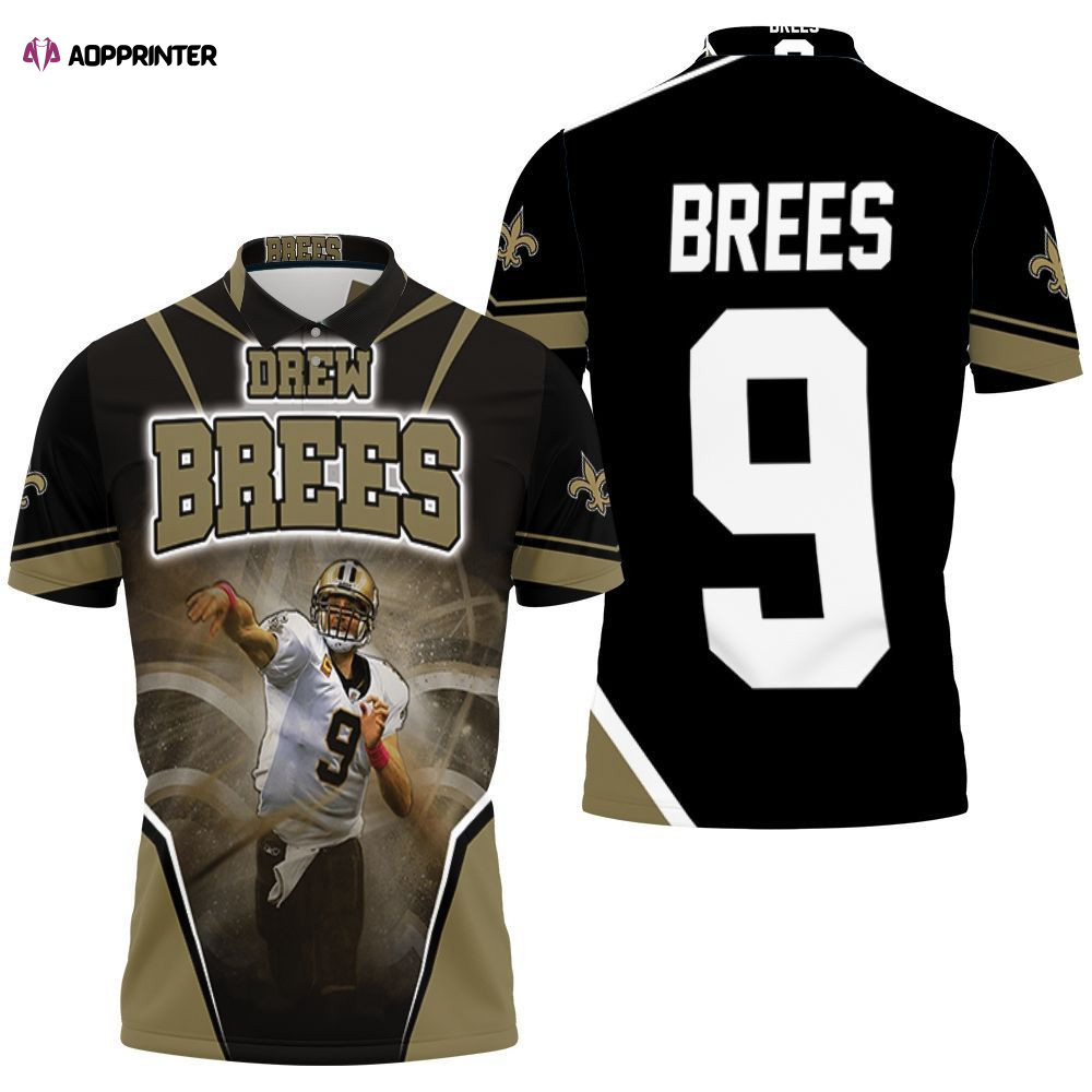 New Orleans Saints Drew Brees Background Polo Shirt Gift for Fans Shirt 3d T-shirt