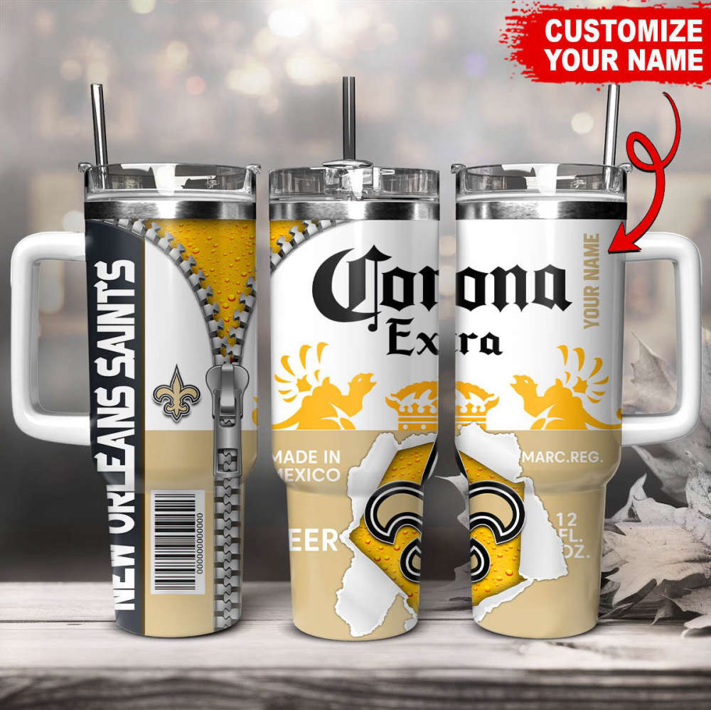 New Orleans Saints NFL Corona Extra Personalized Stanley Tumbler 40Oz Gift for Fans