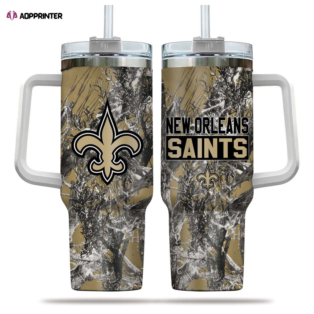 New Orleans Saints NFL Hunting Personalized Stanley Tumbler 40oz Gift for Fans