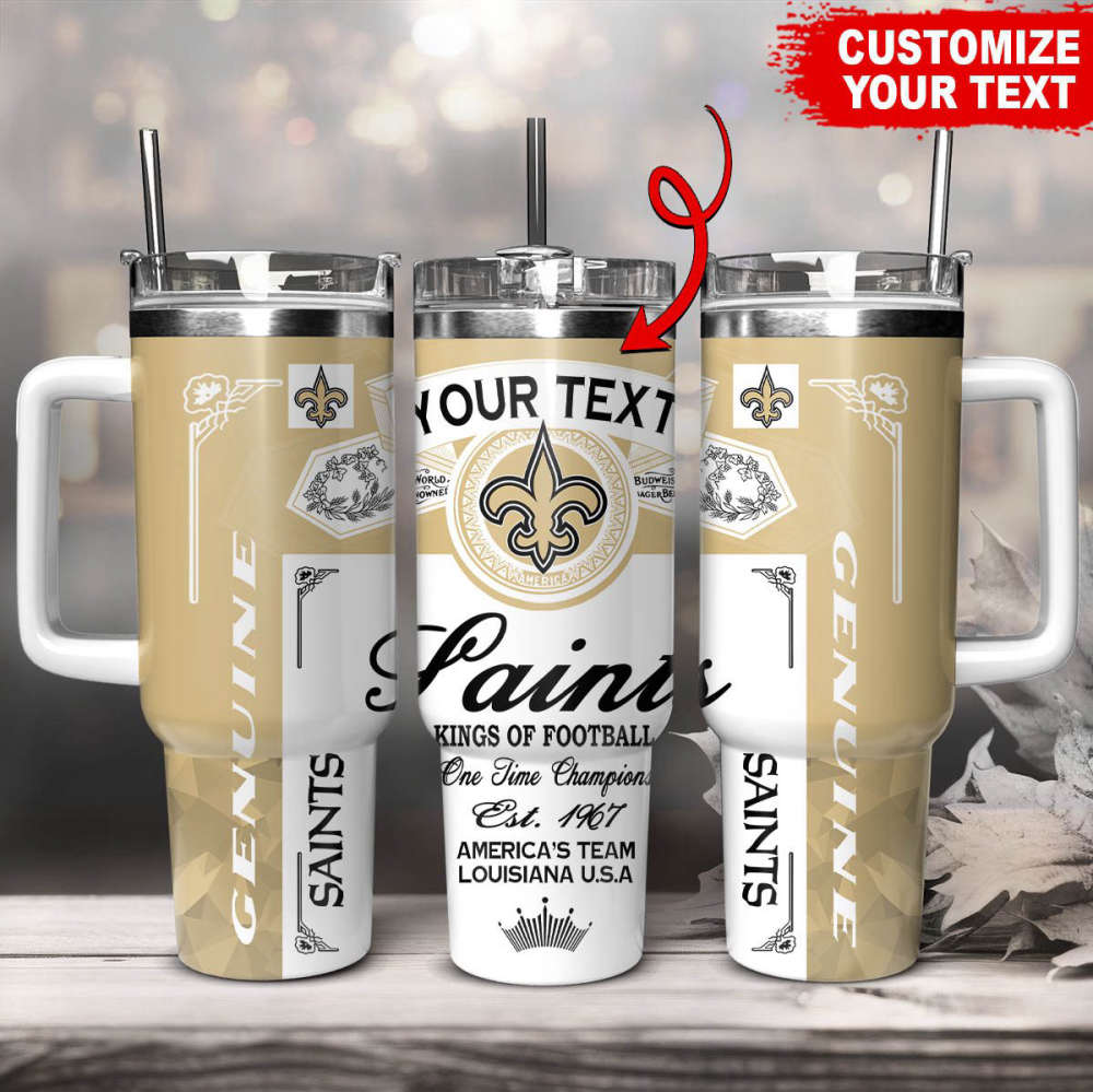 New Orleans Saints NFL Kings Of Football Custom Your Text Stanley Tumbler 40Oz Gift for Fans