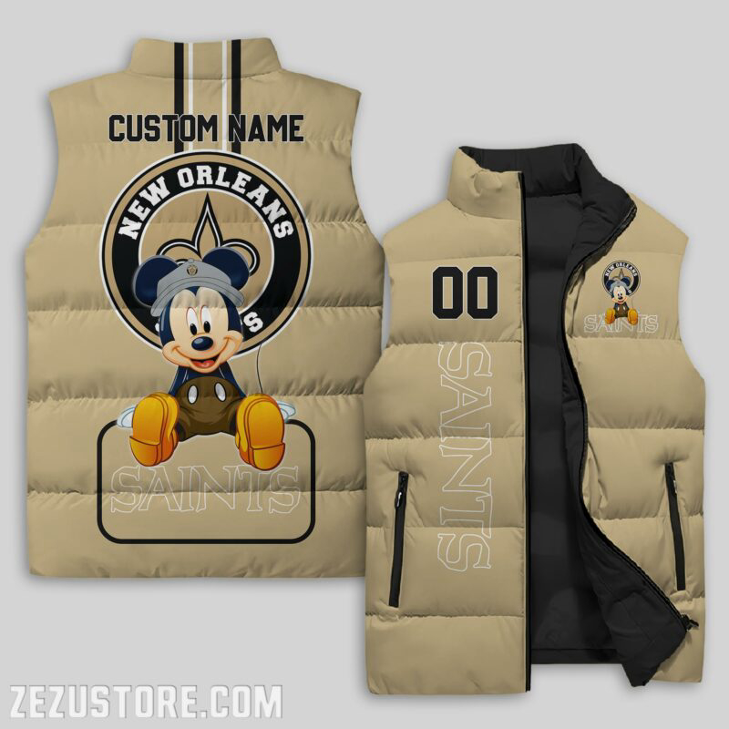 New Orleans Saints NFL Sleeveless Puffer Jacket Custom For Fans Gifts